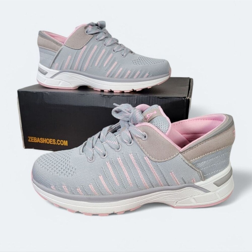 NWT Zeba Rose Gray Hands Free Slip On Sneakers Shoes Women's 8.5 X-Wide